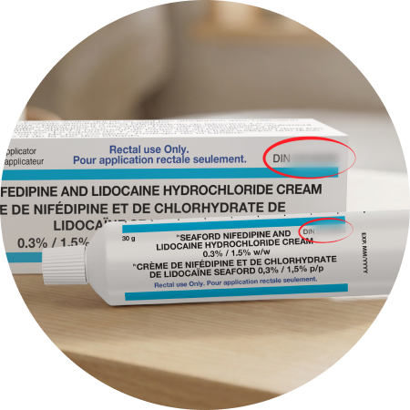 Where to find your DIN on Seaford Cream packaging